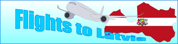 横幅上写着“飞往拉脱维亚”图片下载