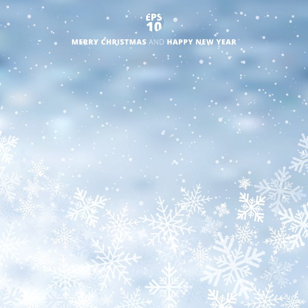 冬天模糊的蓝色背景与雪花上的基督图片下载