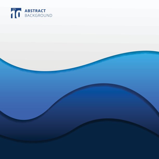 抽象的蓝波背景。矢量图图片下载