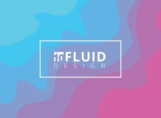 抽象的蓝色和粉色流体设计背景。图片下载