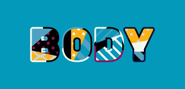 身体概念字艺术插图图片下载