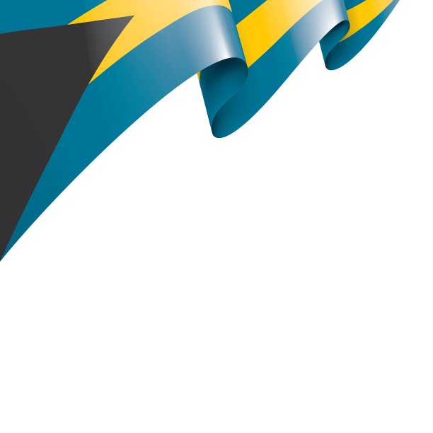 巴哈马国旗，白色背景矢量插图图片下载