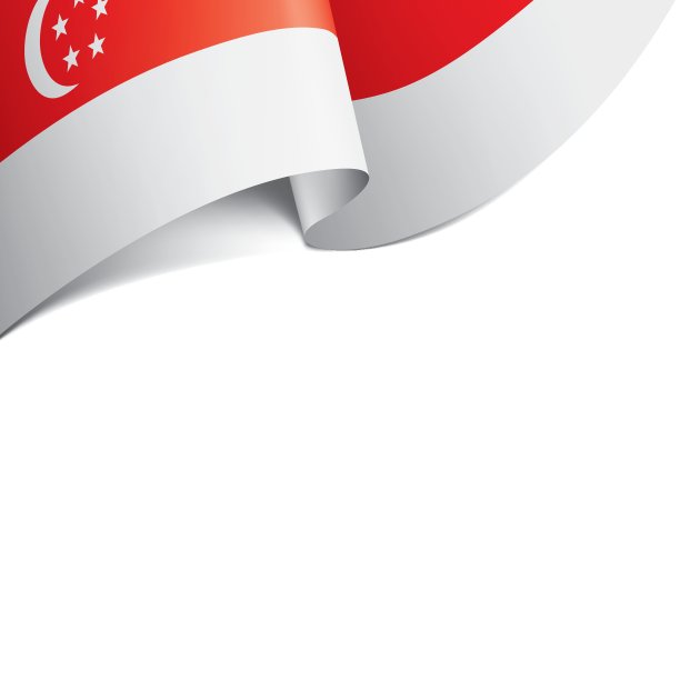 新加坡国旗，矢量插图在白色的背景。图片下载
