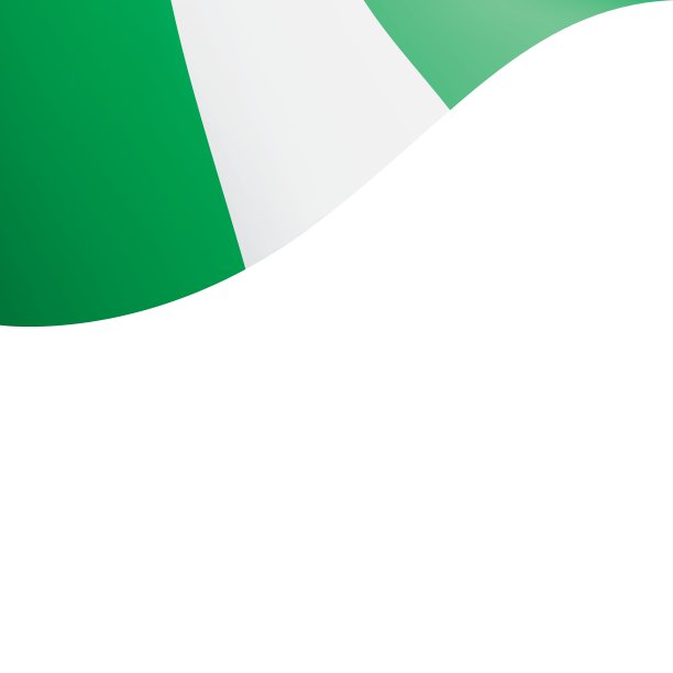 尼日利亚国旗，矢量插图在白色的背景。图片下载