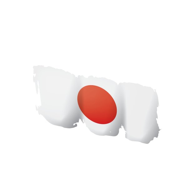 日本国旗，矢量插图在白色的背景。图片下载