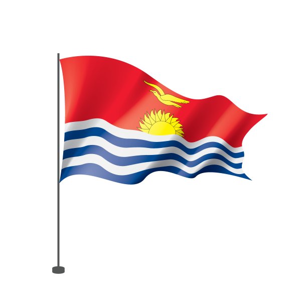 基里巴斯国旗，白色背景矢量插图图片下载