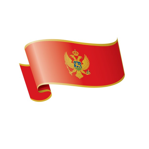 黑山国旗，矢量插图在白色的背景图片下载