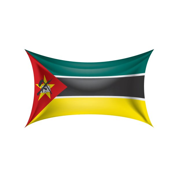 莫桑比克国旗，白色背景矢量插图图片下载