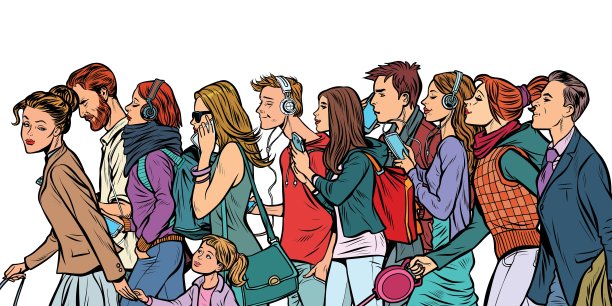 那群行人，男男女女图片下载