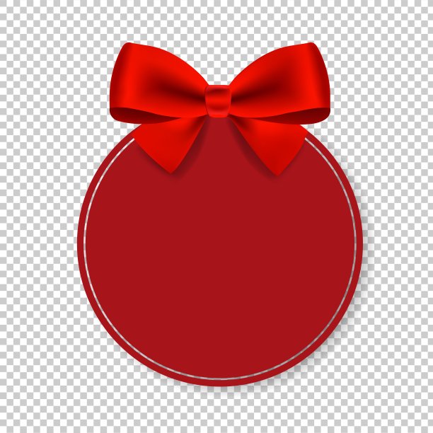 价格标签与红色弓孤立透明背景背景图片下载