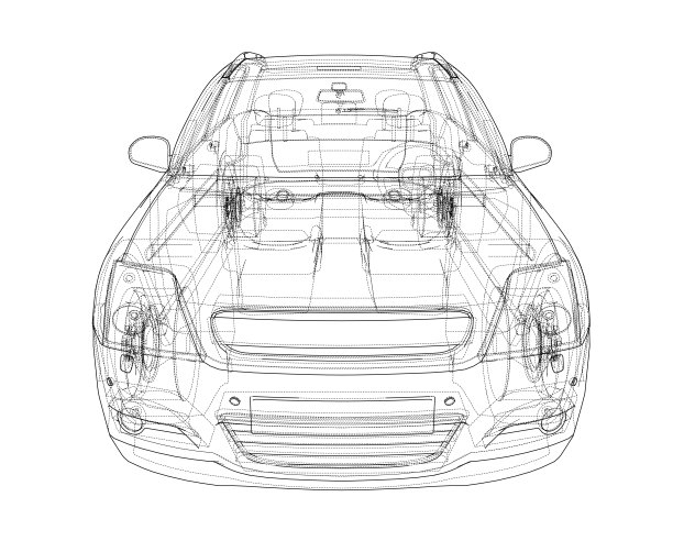 概念车。三维矢量渲染图片下载