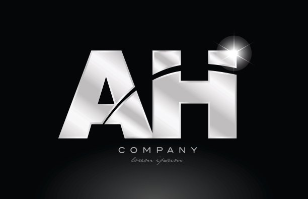 银色字母啊一个h金属组合字母与灰色颜色图片下载