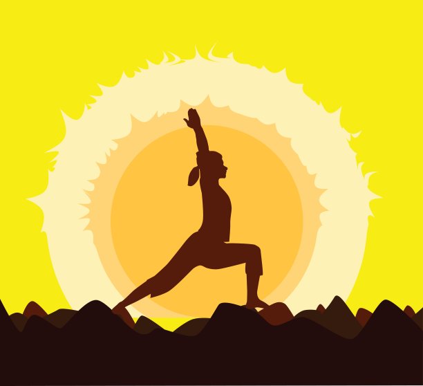 瑜伽日落。图片下载