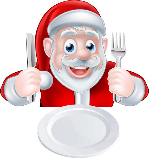 圣诞老人圣诞晚餐图片下载