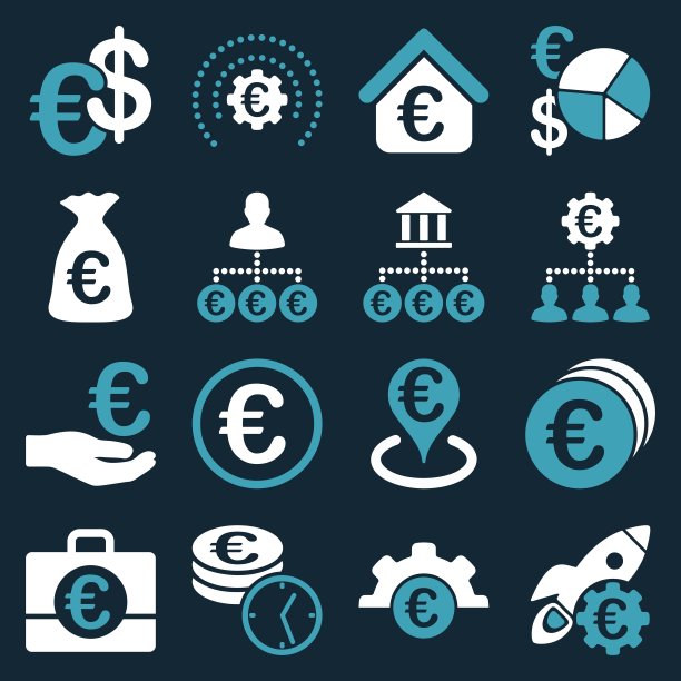 欧洲银行业务和服务工具图标图片下载