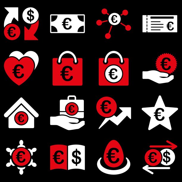 欧洲银行业务和服务工具图标图片下载