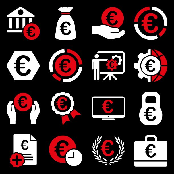 欧洲银行业务和服务工具图标图片下载