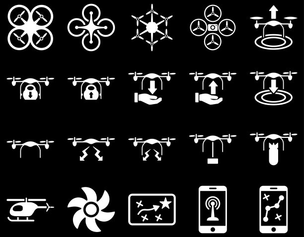 无人机和四轴飞行器工具图标图片下载