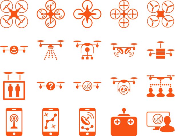 无人机和四轴飞行器工具图标图片下载