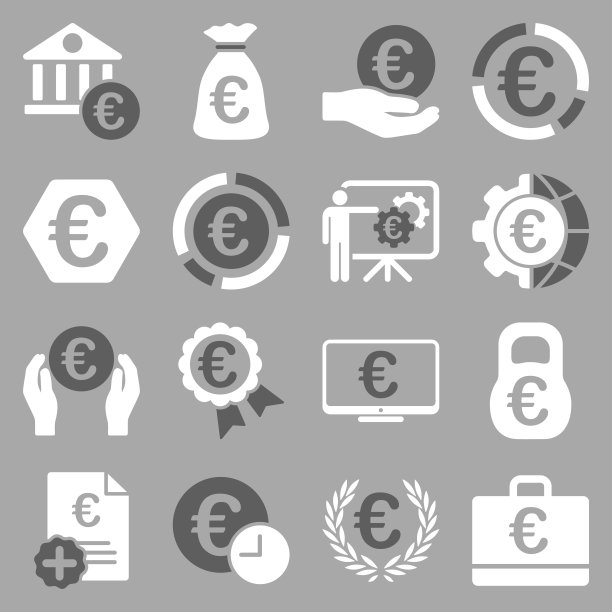 欧洲银行业务和服务工具图标图片下载