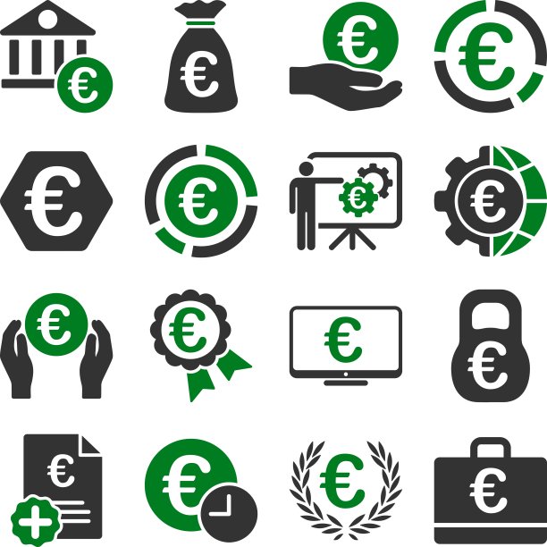 欧洲银行业务和服务工具图标图片下载