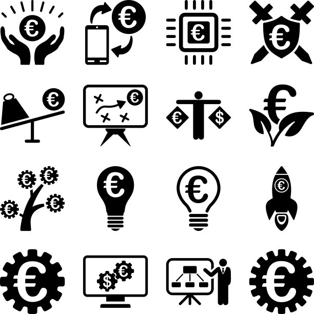 欧洲银行业务和服务工具图标图片下载