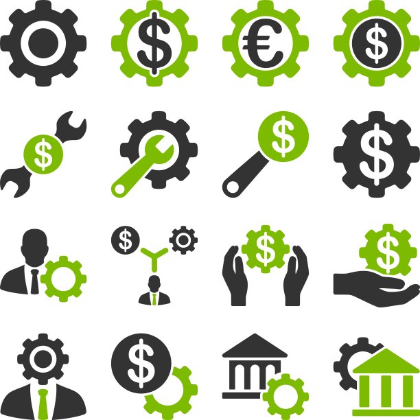 金融工具与选项图标集图片下载