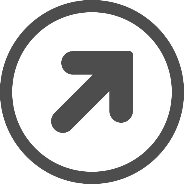 右上箭头扁平灰色圆角矢量图标图片下载