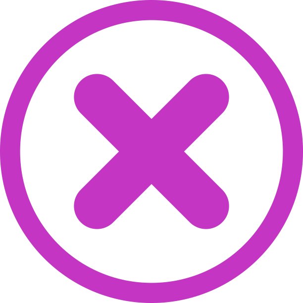取消扁平紫色圆形矢量图标图片下载