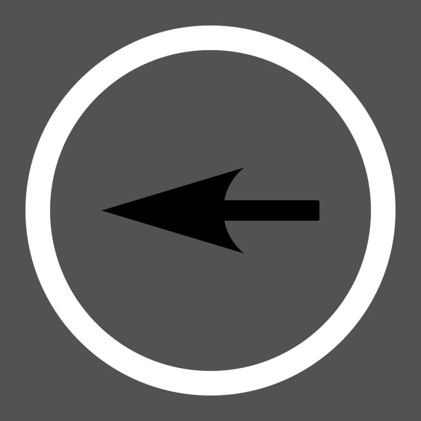 Sharp Left Arrow flat black and white colors圆角矢量图标图片下载