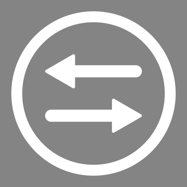 箭头交换平面白色圆形矢量图标图片下载