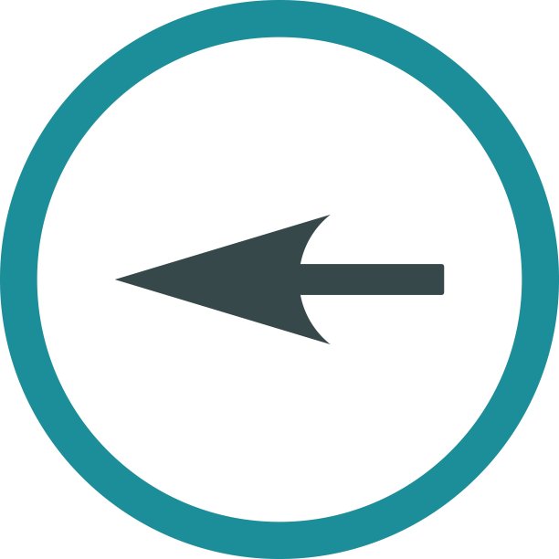 Sharp Left Arrow flat soft blue colors圆角矢量图标图片下载