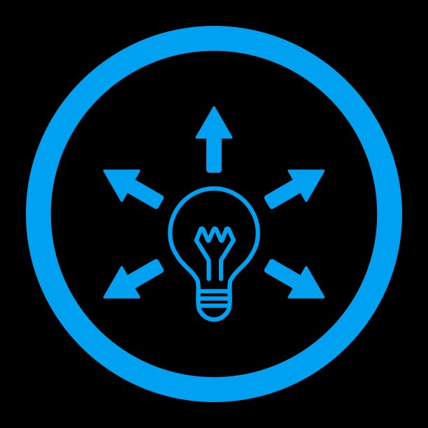 想法平坦的蓝色圆形矢量图标图片下载