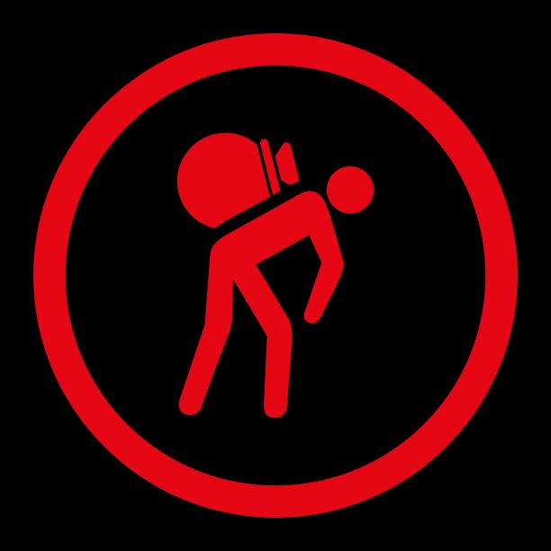 波特平红色圆形矢量图标图片下载