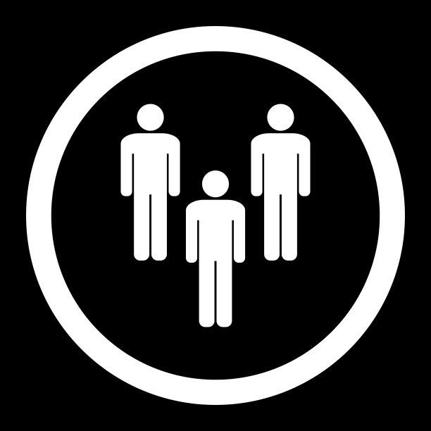 社区平面白色圆形矢量图标图片下载