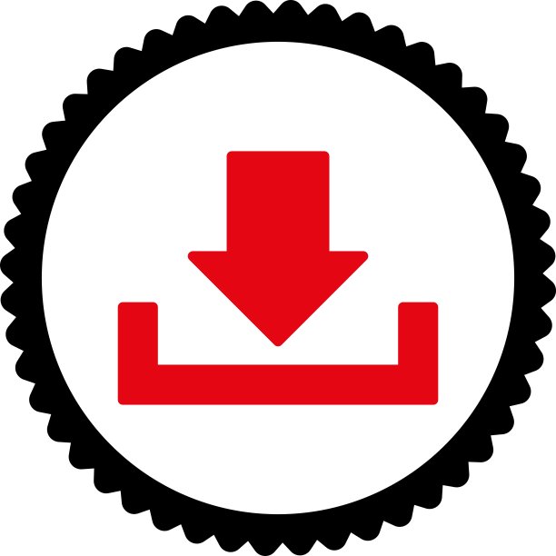 下载红色和黑色圆形图章图标图片下载