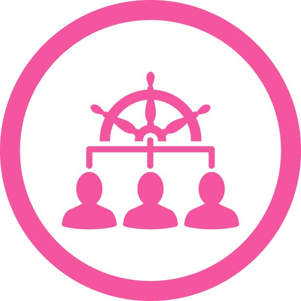 管理平面粉红色圆形矢量图标图片下载