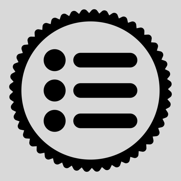 物品扁平黑色圆形印章图标图片下载