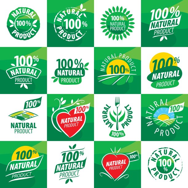 大型集向量标志的自然产品图片下载