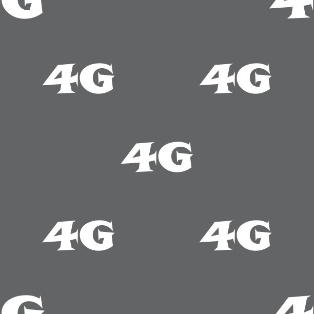 4G标志图标，移动通信技术符号，灰色背景上的无缝图案，矢量图片下载
