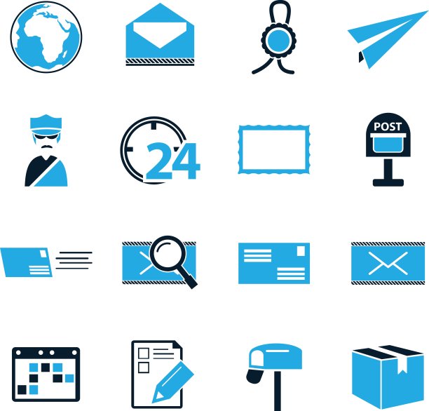 邮政服务图标集图片下载