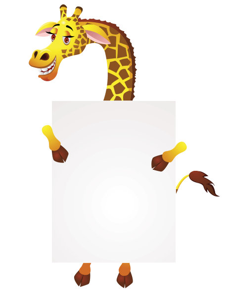 空白标志长颈鹿图片下载