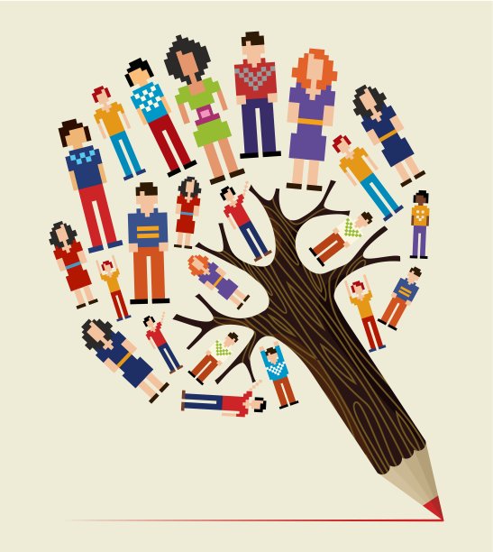 多元化人的概念铅笔树图片下载
