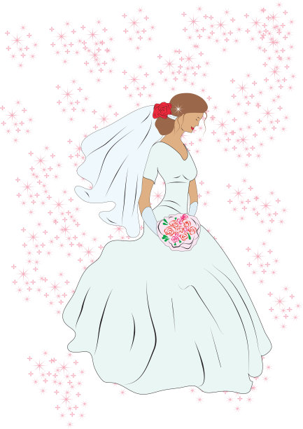 新娘捧着一束鲜花图片下载