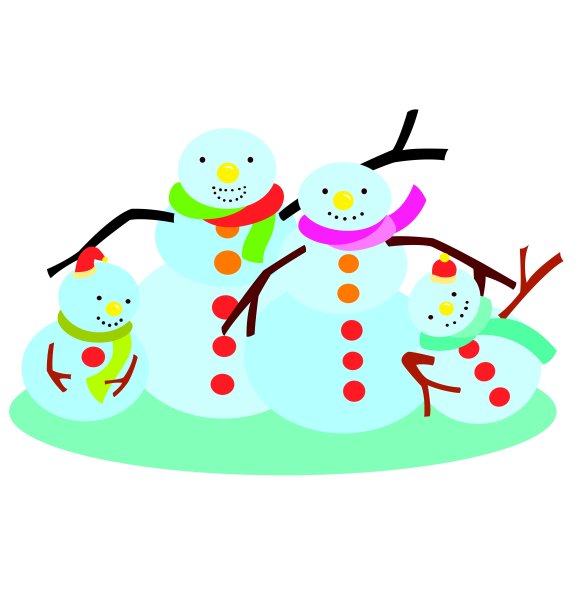 雪人家庭图片下载