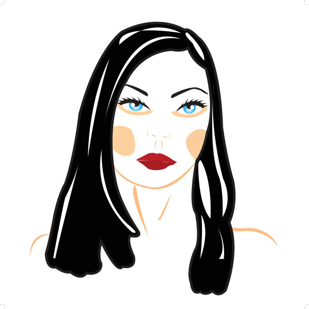 白色背景上的女性化人物图片下载