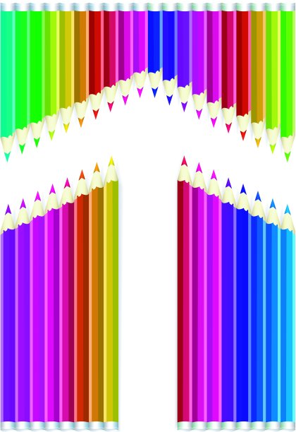 彩色铅笔心形图片下载