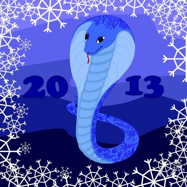 蓝蛇与雪的花纹图片下载