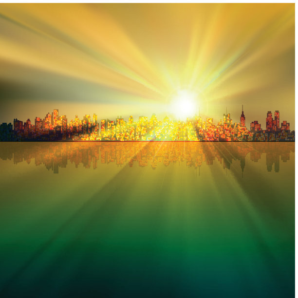 纽约剪影的抽象背景图片下载