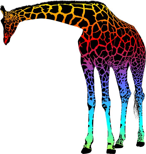 长颈鹿向量抽象彩虹图片下载